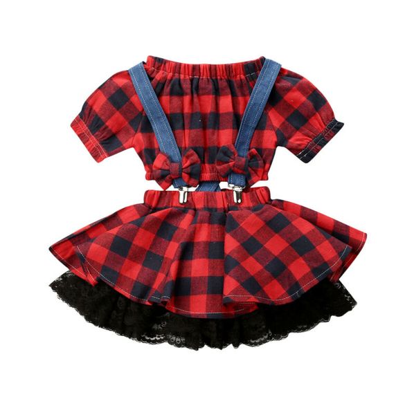 1-6y toddler kids baby girl christmas clothes short sleeve plaid crop suspender tutu skirt lace bow xmas clothing set, White
1-6y toddler kids baby girl christmas clothes short sleeve plaid crop suspender tutu skirt lace bow xmas clothing set, White