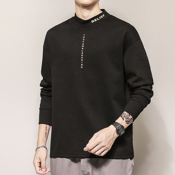 2019 spring and autumn new sweater tide male japanese retro fashion handsome bottoming shirt loose round neck pullover, Black
2019 spring and autumn new sweater tide male japanese retro fashion handsome bottoming shirt loose round neck pullover, Black