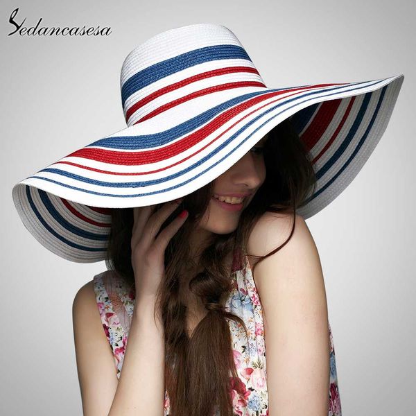 sedancasesa style summer large brim straw hat for women girls fashion sun hat uv protect big summer beach folding, Blue;gray
sedancasesa style summer large brim straw hat for women girls fashion sun hat uv protect big summer beach folding, Blue;gray