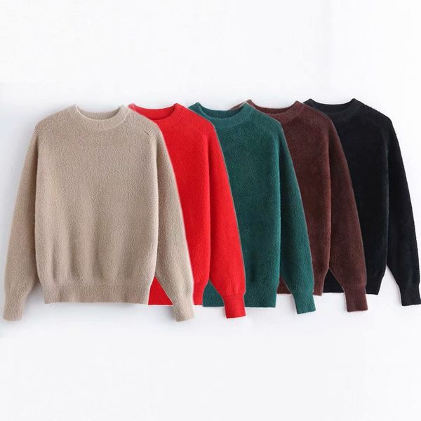 ladies autumn and winter water velvet round neck 2019 new khaki black red green brown solid color simple gener, White;black
ladies autumn and winter water velvet round neck 2019 new khaki black red green brown solid color simple gener, White;black