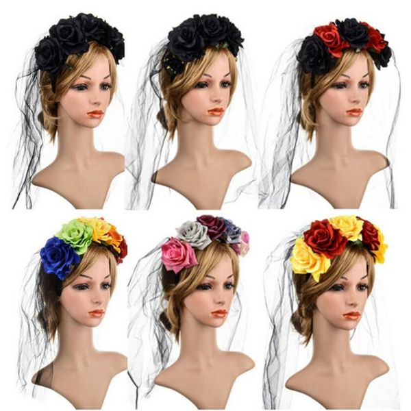 halloween floral rose flower headband veil hairband festival party headdress day of the dead red rose headband hair headdress
halloween floral rose flower headband veil hairband festival party headdress day of the dead red rose headband hair headdress