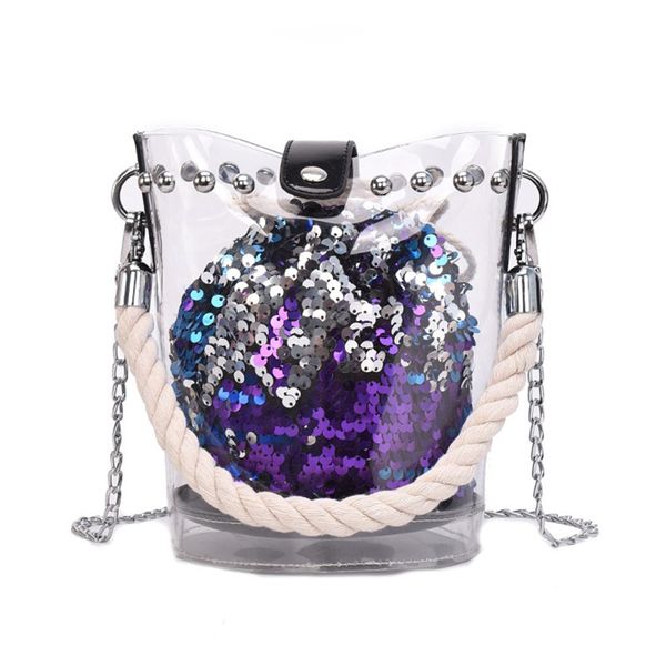women transparent jelly chain handbag metal chain shoulder bags for lady rivet decoration bucket bag girl mini bag
women transparent jelly chain handbag metal chain shoulder bags for lady rivet decoration bucket bag girl mini bag