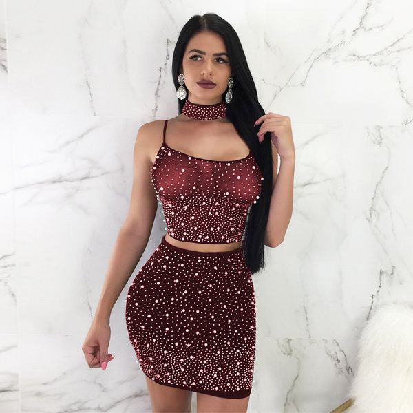 lucyever luxury full diamonds cross strap three piece set women sheer mesh party and mini skirt woman summer outfits, White
lucyever luxury full diamonds cross strap three piece set women sheer mesh party and mini skirt woman summer outfits, White