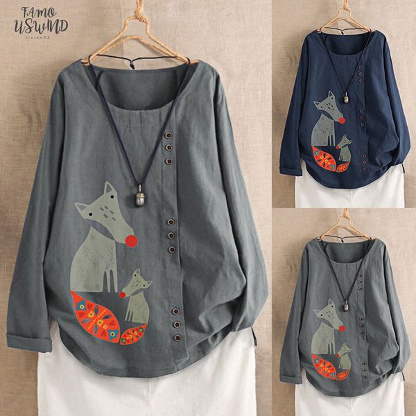new tshirt women plus size long sleeve cotton linen o neck print button t shirt poleras women t shirt camiseta mujer, White
new tshirt women plus size long sleeve cotton linen o neck print button t shirt poleras women t shirt camiseta mujer, White