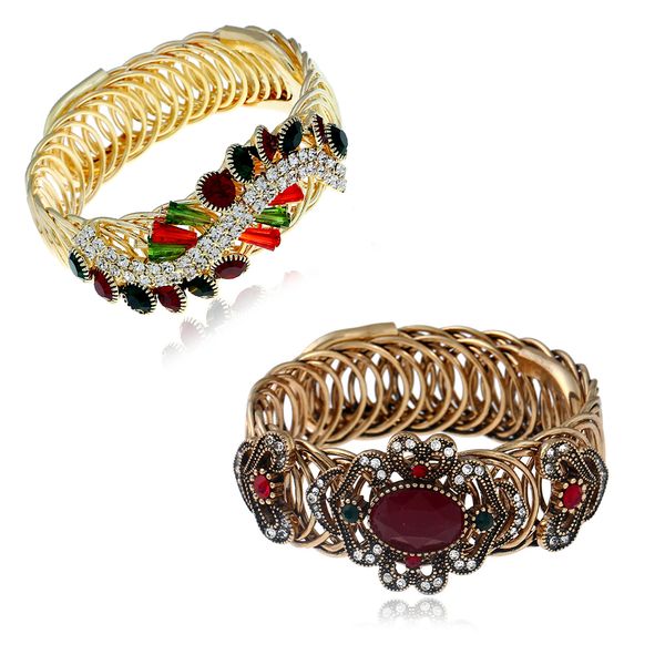 bohemian gold opening adjustable spring copper alloy bracelet inlaid rhinestone retro european metal chain bangles for women, Black
bohemian gold opening adjustable spring copper alloy bracelet inlaid rhinestone retro european metal chain bangles for women, Black