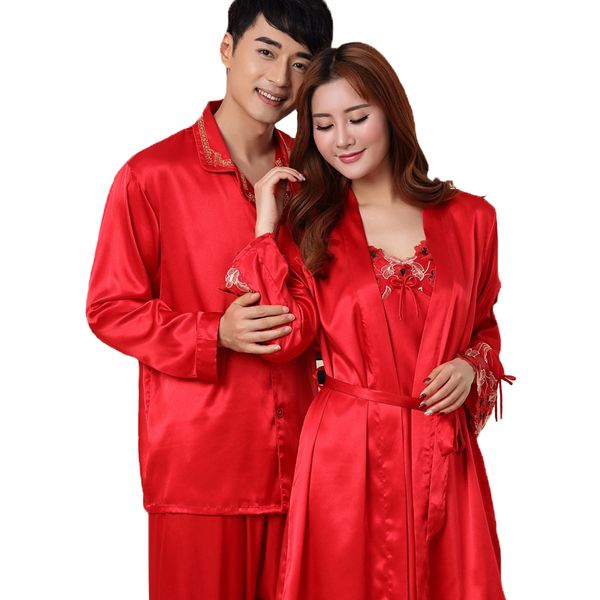 chinese red wedding sleepwear casual rayon satin lovers pajamas pyjamas suit lightweight couple nightwear 2 pcs set size -3xl, Black;brown
chinese red wedding sleepwear casual rayon satin lovers pajamas pyjamas suit lightweight couple nightwear 2 pcs set size -3xl, Black;brown