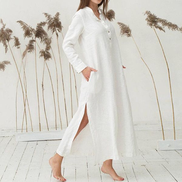 casual dresses long dress women cotton line sleeve solid v neck maxi spring summer loose shirt robe longue femme #j4s, Black;gray
casual dresses long dress women cotton line sleeve solid v neck maxi spring summer loose shirt robe longue femme #j4s, Black;gray