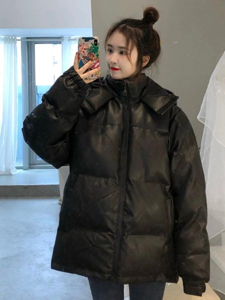 women winter fashion brand korea style thick warm pu black cotton padded hooded coat female casual loose jacket coat bread cloth
women winter fashion brand korea style thick warm pu black cotton padded hooded coat female casual loose jacket coat bread cloth