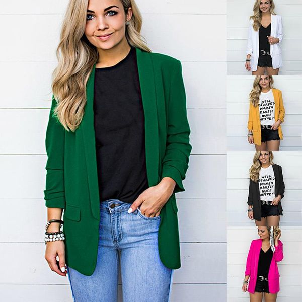 dropship blazers women office lady work suit solid plus size long sleeve blazer casual slim jacket coat mujer blazer femme, White;black
dropship blazers women office lady work suit solid plus size long sleeve blazer casual slim jacket coat mujer blazer femme, White;black