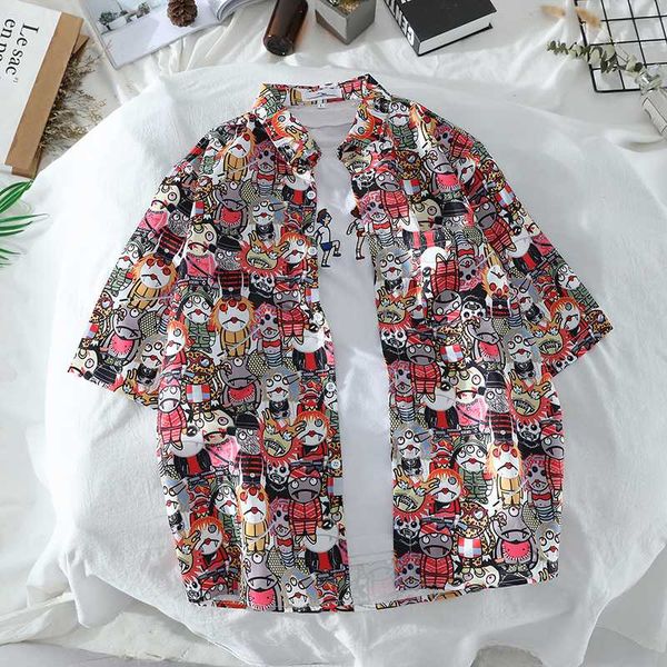 men's casual shirts 2021 summer style men thin short sleeve japan cool streetwear women's graffitis square collar floral-print shi, White;black
men's casual shirts 2021 summer style men thin short sleeve japan cool streetwear women's graffitis square collar floral-print shi, White;black
