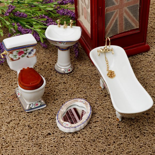 4 pcs 1/12 mini furniture ceramic bathroom set toilet bathtub & sink and mirror for adding life scene for your dollhouse
4 pcs 1/12 mini furniture ceramic bathroom set toilet bathtub & sink and mirror for adding life scene for your dollhouse