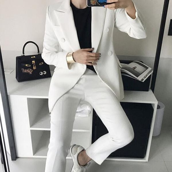2 piece set women suit female new style female business coat solid color double button suit blazers+pants trousers set dc198, White;black
2 piece set women suit female new style female business coat solid color double button suit blazers+pants trousers set dc198, White;black