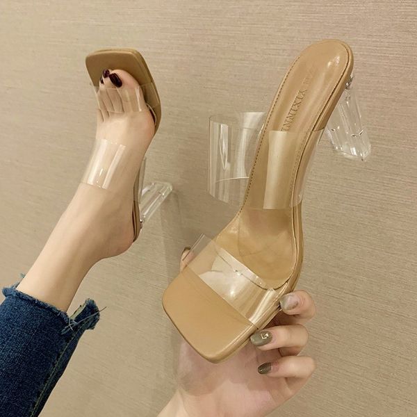 high-heeled shoes lady ladies' slippers transparent heel slides slipers women jelly flip flops med heels soft, Black
high-heeled shoes lady ladies' slippers transparent heel slides slipers women jelly flip flops med heels soft, Black