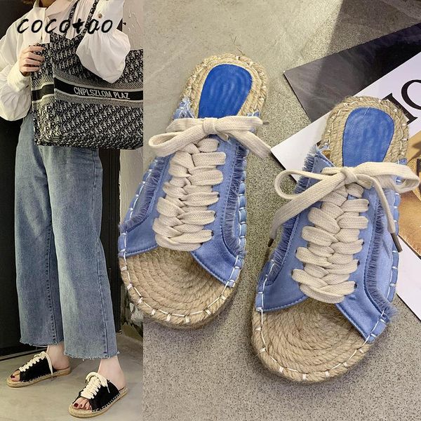 2020 spring and summer new fashion round head woven bottom raw edge open toe low heel comfortable sandals and slippers, Black
2020 spring and summer new fashion round head woven bottom raw edge open toe low heel comfortable sandals and slippers, Black