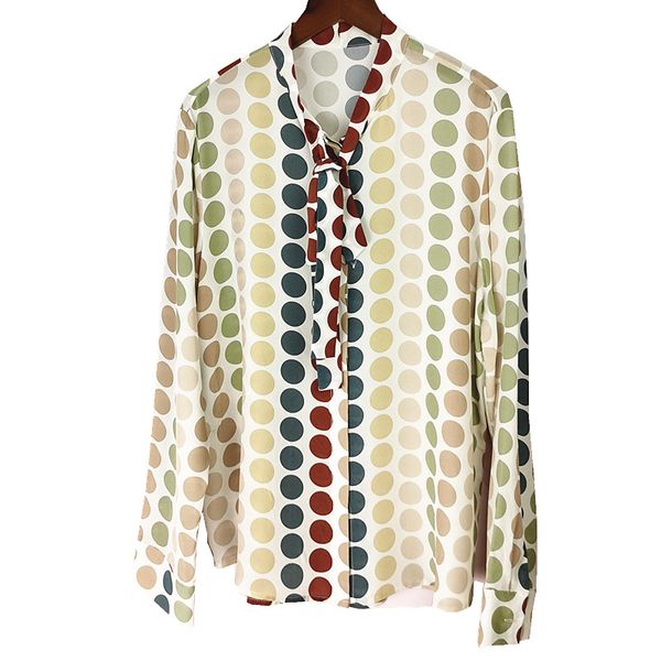 women shirt new spring / summer 2020 new women shirt color pollka dot printed silk blouses, White
women shirt new spring / summer 2020 new women shirt color pollka dot printed silk blouses, White