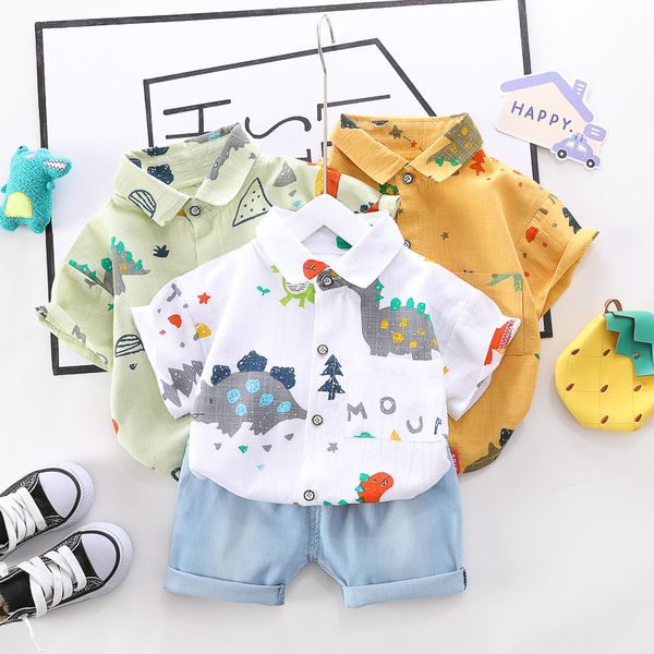 cute toddler boy summer set 2020 new cartoon dinosaur print short sleeve shirt + pants for kid baby boys clothes, White
cute toddler boy summer set 2020 new cartoon dinosaur print short sleeve shirt + pants for kid baby boys clothes, White