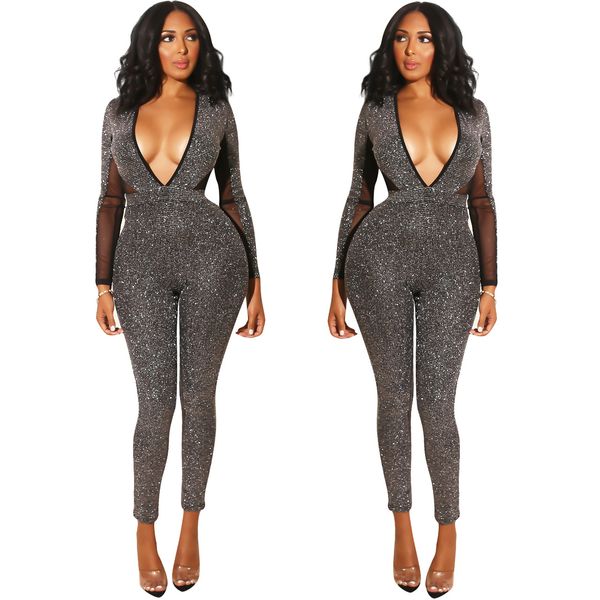 y8048 european and american women's fall 2019 explosion backless shiny long sleeve jumpsuit, Black;white
y8048 european and american women's fall 2019 explosion backless shiny long sleeve jumpsuit, Black;white