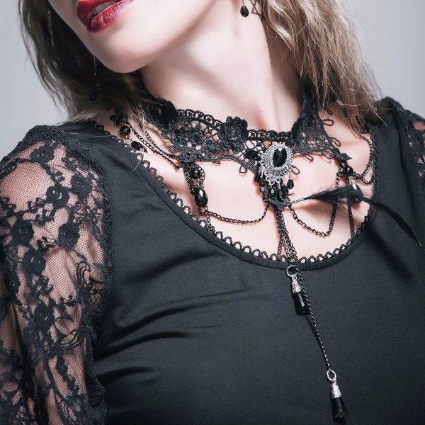 devil fashion women's gothic crystal pendant women necklace black lace necklaces party club fashion accessories, Silver
devil fashion women's gothic crystal pendant women necklace black lace necklaces party club fashion accessories, Silver