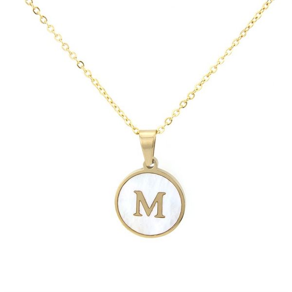 2020 summer stainless steel round shell pendant necklace for women girls a-z initial letter alphabet gold color jewelry valentine's day, Silver
2020 summer stainless steel round shell pendant necklace for women girls a-z initial letter alphabet gold color jewelry valentine's day, Silver