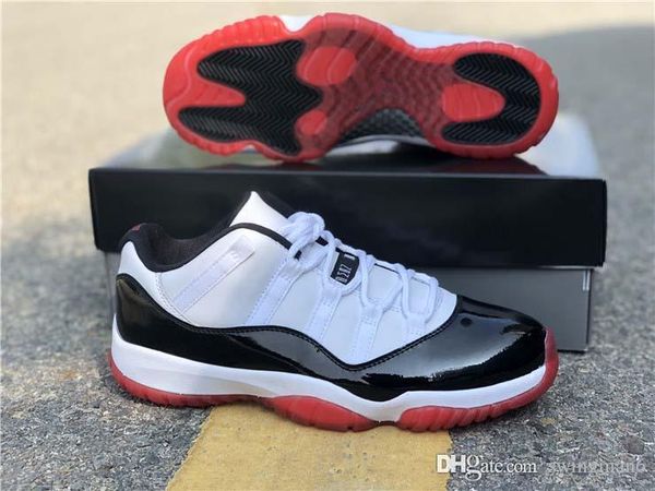 new high air authentic 11 low white bred man basketball shoes 11s men black true red retro athletic sneakers with original box av2187-160 
new high air authentic 11 low white bred man basketball shoes 11s men black true red retro athletic sneakers with original box av2187-160
