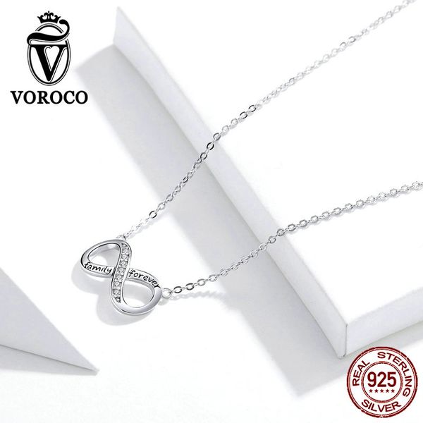 voroco real 925 sterling silver jewelry set infinity love family forever chain necklace & ring for women fine jewelry
voroco real 925 sterling silver jewelry set infinity love family forever chain necklace & ring for women fine jewelry