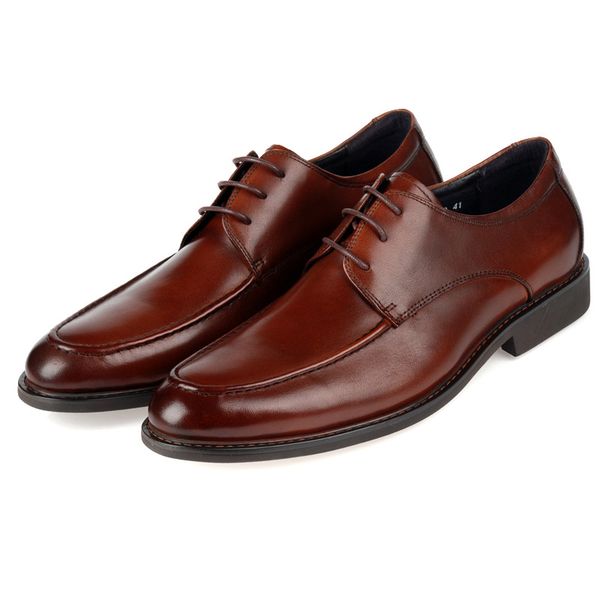 leather shoes men's cowhide formal wear work shoes wedding leather shoes, Black