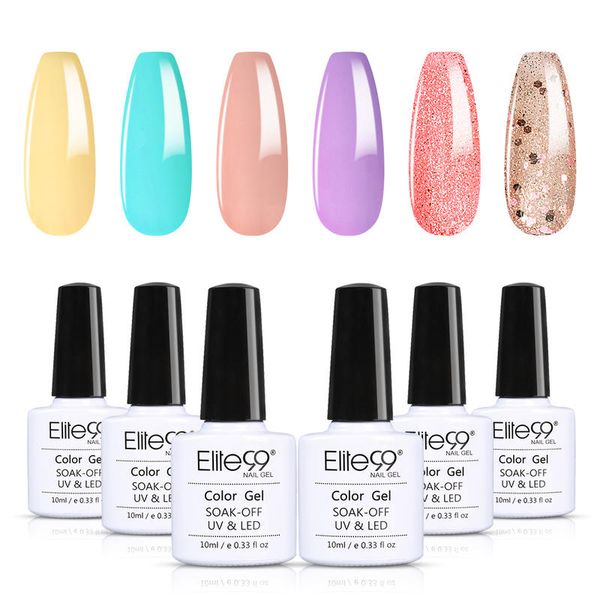 elite99 6pcs/set 10ml macaron nail gel polish set shimmer nail glitter gel varnish set soak off uv led lamp art manicure, Red;pink
elite99 6pcs/set 10ml macaron nail gel polish set shimmer nail glitter gel varnish set soak off uv led lamp art manicure, Red;pink