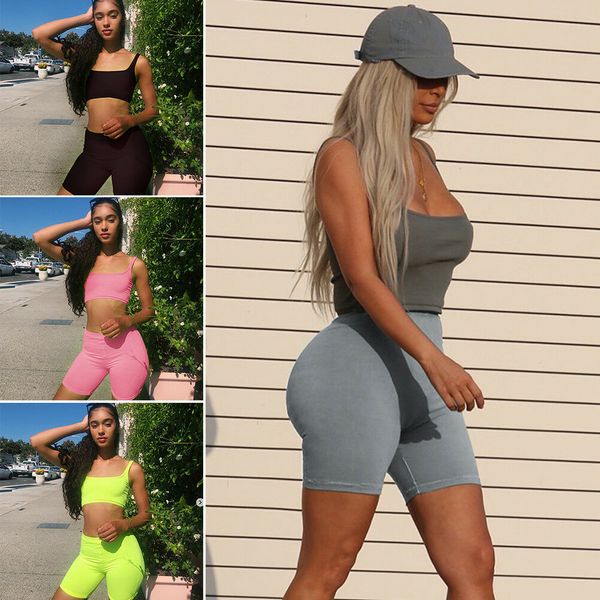 women shorts solid color high waist elastic athletic fitness sports shorts sexy ladies outwear femme casual summer clothes, White;black
women shorts solid color high waist elastic athletic fitness sports shorts sexy ladies outwear femme casual summer clothes, White;black