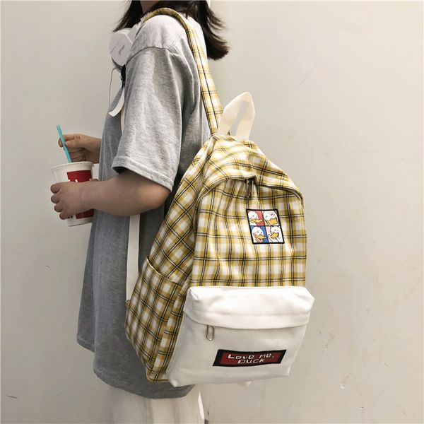 2019 new fashion canvas plaid women backpack female lovely student's schoolbag for teenage girls travel backpack book mochila
2019 new fashion canvas plaid women backpack female lovely student's schoolbag for teenage girls travel backpack book mochila