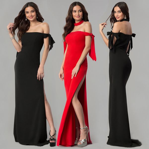 new popular european and american evening dress with chest and fork, Black;red
new popular european and american evening dress with chest and fork, Black;red