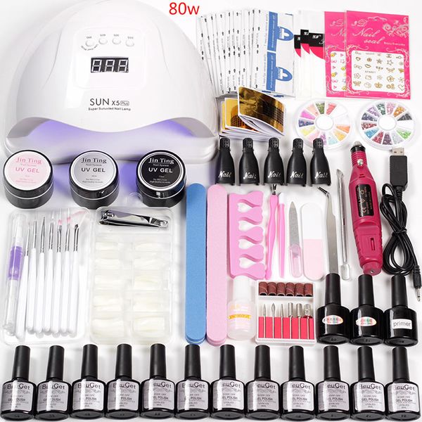 acrylic nail kit 12 color gel varnish kit manicure set nail 36w/48w/80w led lamp extension electric manicure handle
acrylic nail kit 12 color gel varnish kit manicure set nail 36w/48w/80w led lamp extension electric manicure handle