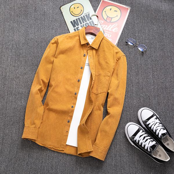 19 new men's big size trend fashion business handsome self-cultivation solid color casual wild long sleeve denim shirt s-5xl, White;black
19 new men's big size trend fashion business handsome self-cultivation solid color casual wild long sleeve denim shirt s-5xl, White;black
