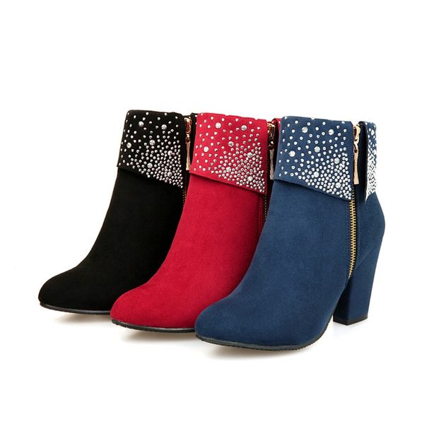 women boots crystal thick square flock ankle zipper warm boots round toe shoes soft fashion leisure comfortable daily wild, Black
women boots crystal thick square flock ankle zipper warm boots round toe shoes soft fashion leisure comfortable daily wild, Black