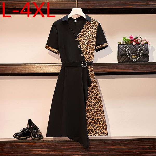 l xl 2xl 3xl 4xl plus size 2020 summer women's v neck short sleeves patchwork leopard a line dress female casual dresses b081, Black;gray
l xl 2xl 3xl 4xl plus size 2020 summer women's v neck short sleeves patchwork leopard a line dress female casual dresses b081, Black;gray