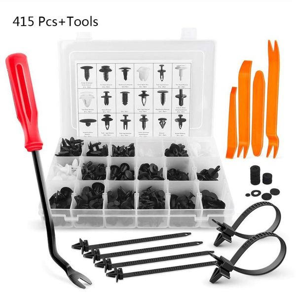 415pcs rivet fastener for car auto plastic push pin rivet bumper trim clips fasteners kit 18 sizes with removal pry repair tool
415pcs rivet fastener for car auto plastic push pin rivet bumper trim clips fasteners kit 18 sizes with removal pry repair tool