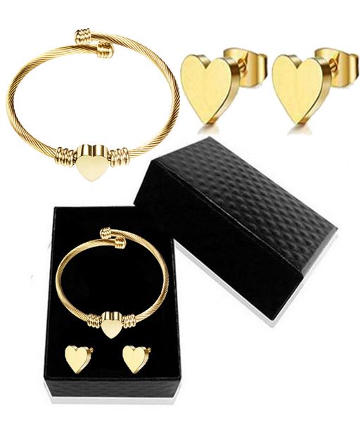 trendy jewelry gold silver 316l stainless steel bracelets bangles earring jewelry set for women girl gift
trendy jewelry gold silver 316l stainless steel bracelets bangles earring jewelry set for women girl gift