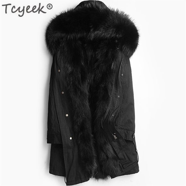 tcyeek real fur coat men winter warm raccoon fur parka hooded midum long jacket thick real natural outwear lwl1113, Tan;black
tcyeek real fur coat men winter warm raccoon fur parka hooded midum long jacket thick real natural outwear lwl1113, Tan;black