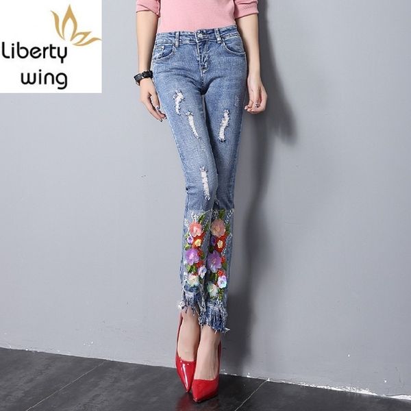 new fashion autumn ankle length stretchy pants appliques ripped jeans fringe design water washed roupas feminina pockets blue
new fashion autumn ankle length stretchy pants appliques ripped jeans fringe design water washed roupas feminina pockets blue