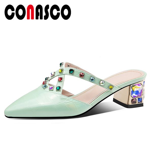 conasco summer new 2020 fashion elegant women sandals cross-tied crystal thick heels slippers genuine leather casual shoes woman, Black
conasco summer new 2020 fashion elegant women sandals cross-tied crystal thick heels slippers genuine leather casual shoes woman, Black