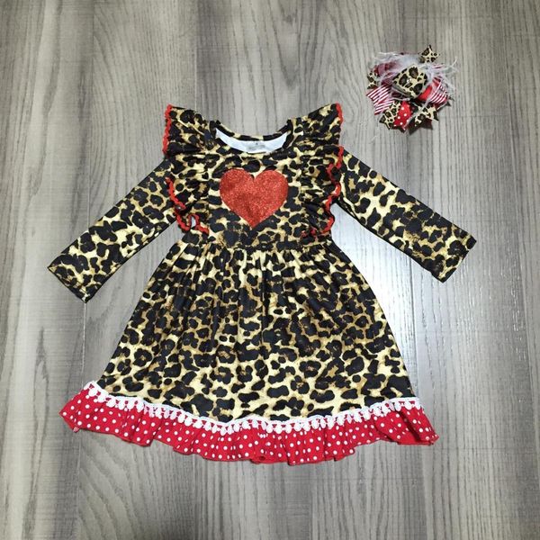 valentine's day baby girls children clothes cotton spring leopard ruffles love heart shape dress boutique match bow knee length, White
valentine's day baby girls children clothes cotton spring leopard ruffles love heart shape dress boutique match bow knee length, White
