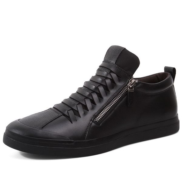 with / no cotton lining men black leather sneakers zipper closure man fashion flat shoes casual flats size 38-44
with / no cotton lining men black leather sneakers zipper closure man fashion flat shoes casual flats size 38-44