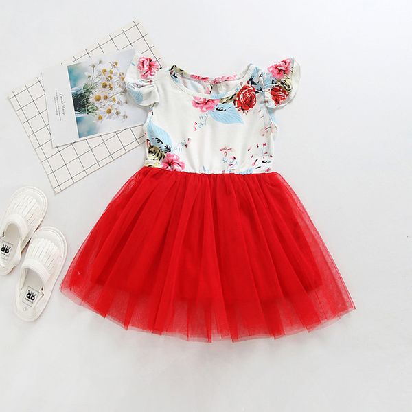 Summer Baby Girls Short Sleeve Floral Print Patchwork Mesh Tutu Princess Dress Children Kids Cute Dresses vestido infantil, Red
Summer Baby Girls Short Sleeve Floral Print Patchwork Mesh Tutu Princess Dress Children Kids Cute Dresses vestido infantil, Red