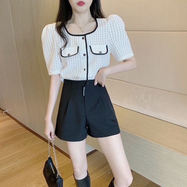 women dresses fashion womens short square collar shirt high waist slimming shorts can be salt sweet two-piece suit skirt tide, Black;white
women dresses fashion womens short square collar shirt high waist slimming shorts can be salt sweet two-piece suit skirt tide, Black;white