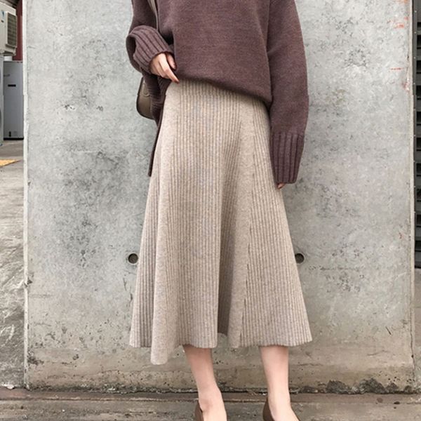 2019 winter women midi skirts korean casual ladies a-line flare high waist solid knitted knit thick long sweater skirt women, Black
2019 winter women midi skirts korean casual ladies a-line flare high waist solid knitted knit thick long sweater skirt women, Black