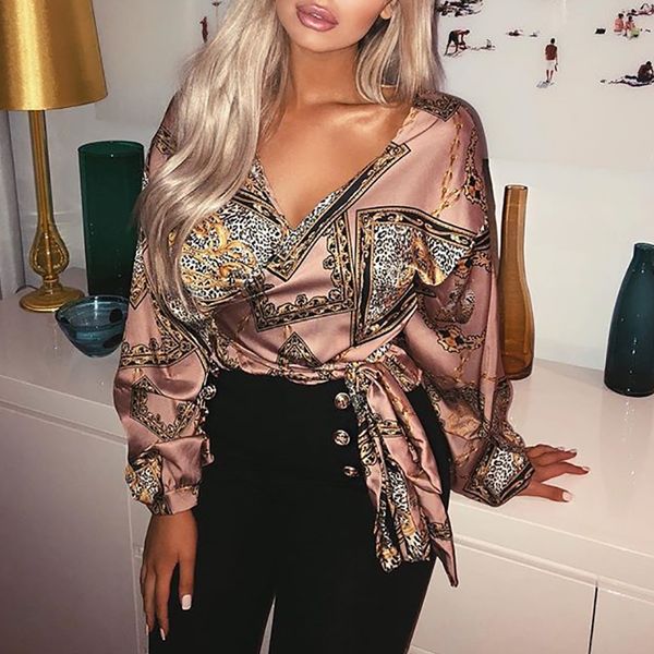 2019 spring fashion women elegant v-neck high street causal party shirt vintage female tie waist bishop sleeve wrap blouse, White
2019 spring fashion women elegant v-neck high street causal party shirt vintage female tie waist bishop sleeve wrap blouse, White