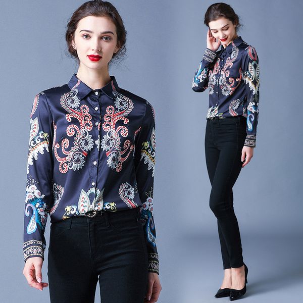 new baroque print black vintage shirts women long sleeve lapel neck runway ladies shirt blouses elegant office designer button shirts, White
new baroque print black vintage shirts women long sleeve lapel neck runway ladies shirt blouses elegant office designer button shirts, White
