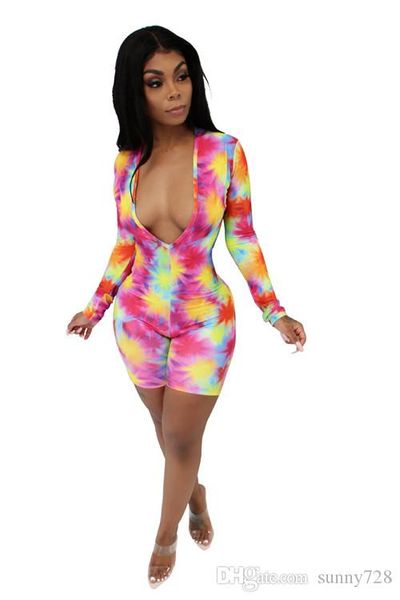 tie-dye printing leisure skinny jumpsuits deep v neck long sleeves party nightclub playsuits shorts 2019 summer new arrivals, Black;white
tie-dye printing leisure skinny jumpsuits deep v neck long sleeves party nightclub playsuits shorts 2019 summer new arrivals, Black;white