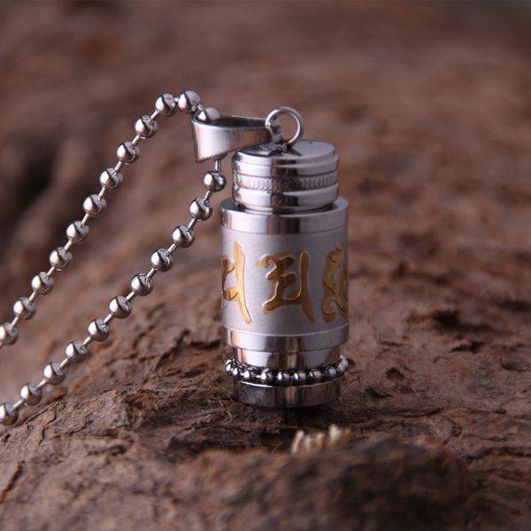 stainless steel buddhist pray necklace om mani padme hum pendant urn bottle xlz9282, Silver
stainless steel buddhist pray necklace om mani padme hum pendant urn bottle xlz9282, Silver