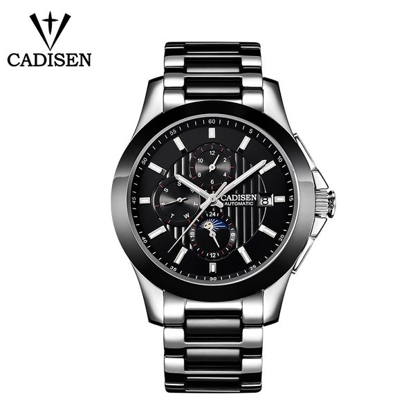 cadisen automatic mechanical men's watch multi-functional steel band watch business casual luminous 50 meters waterproof, Slivery;brown
cadisen automatic mechanical men's watch multi-functional steel band watch business casual luminous 50 meters waterproof, Slivery;brown