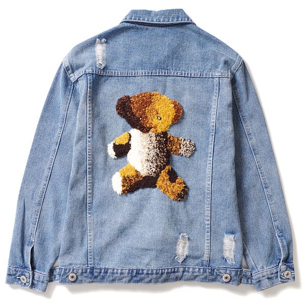 2018 casual mens denim jacket bear embroidery stand-neck cotton designer clothes high-grade streetwear hole denim blazer f15, Black;brown
2018 casual mens denim jacket bear embroidery stand-neck cotton designer clothes high-grade streetwear hole denim blazer f15, Black;brown
